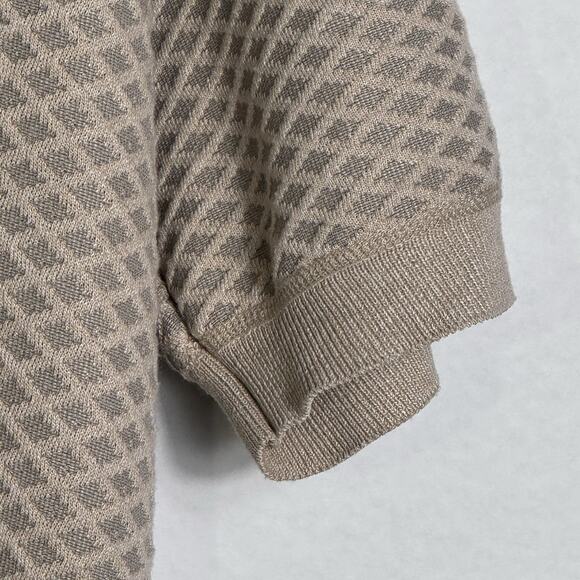 Buffalo David Bitton Men’s Knit Polo Shirt Size M NWT Beige Textured Pattern - Picture 5 of 10